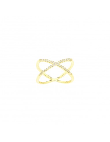 Yellow gold plated white semizircon...