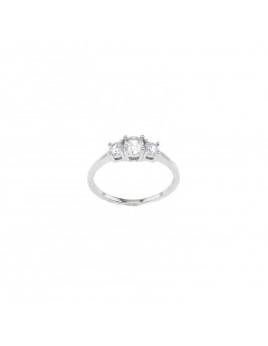 Trilogy ring with white zircons...