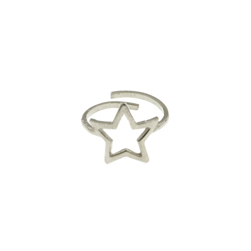 Adjustable ring with central star...