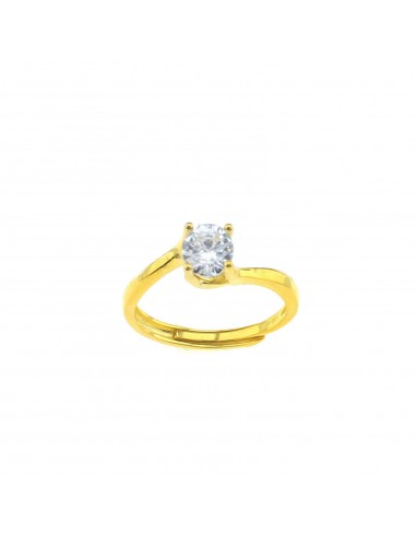 Adjustable solitaire ring with 6 mm...