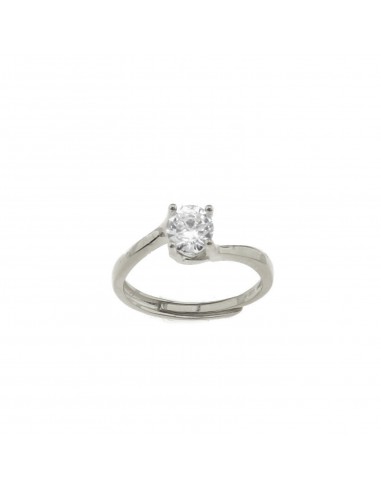 Adjustable solitaire ring with 6 mm...