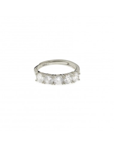 Adjustable ring with 5 white zircons...