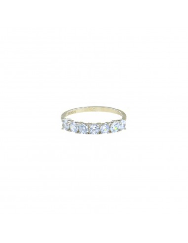 Ring with 7 3 mm white zircons plated...