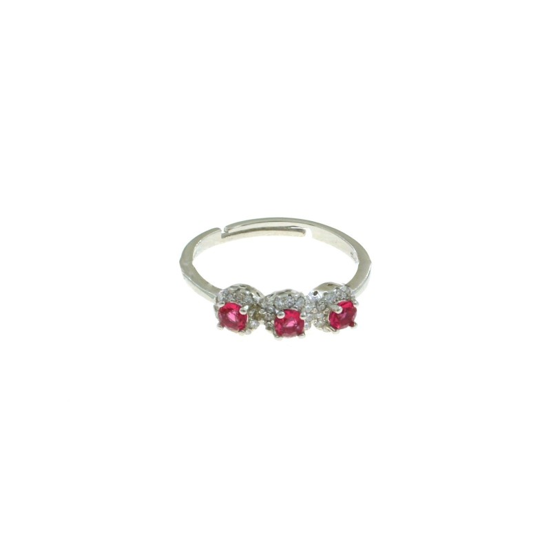 Adjustable trilogy ring with central...