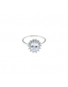 White gold plated ring with...