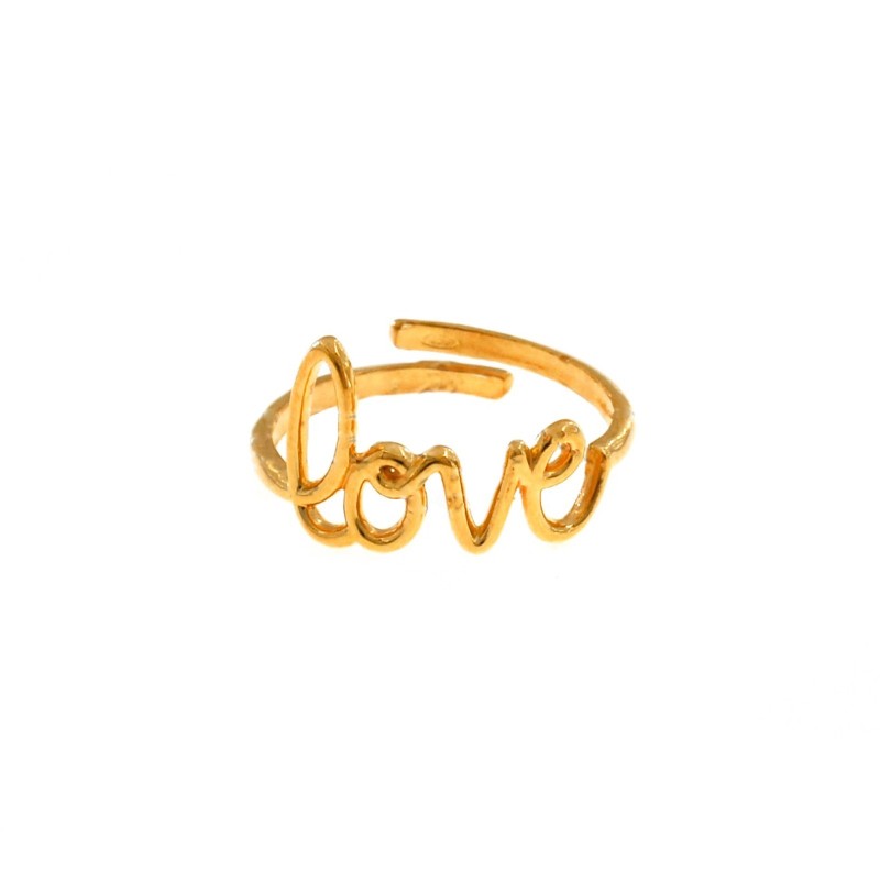 Anello regolabile con scritta "love"...