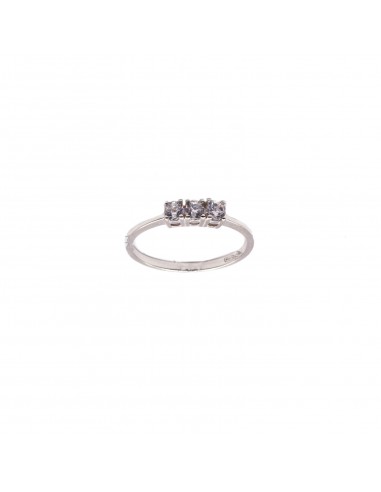 Trilogy ring with 3 mm white zircons...