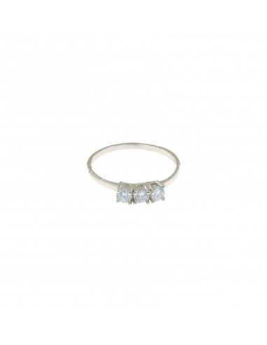 Trilogy ring with 3 mm white zircons...