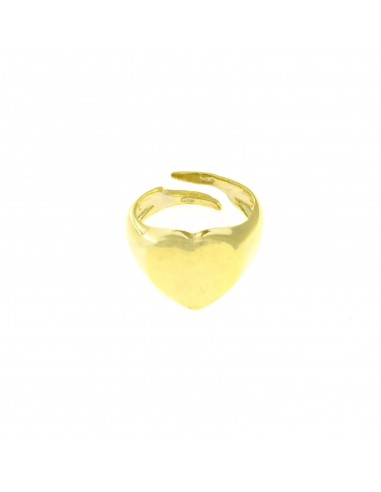 Yellow gold plated heart shield pinky...