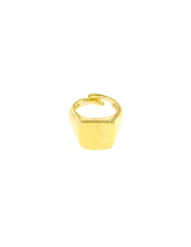 Yellow gold plated square shield...