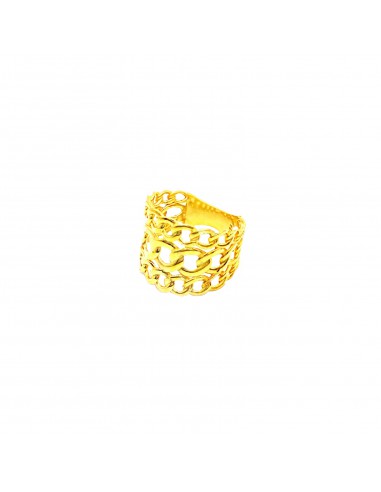 Band ring with 3 strands of yellow...