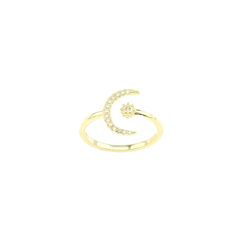 Adjustable contrariè ring with white...