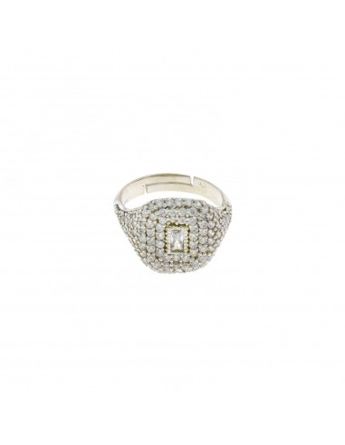 White cubic zirconia pave pinky ring...