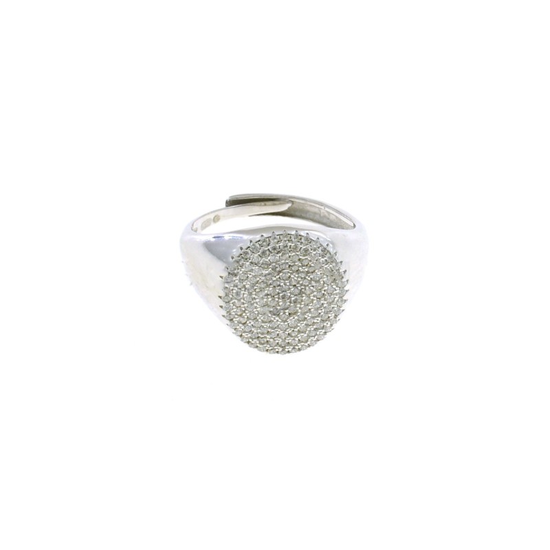 Adjustable oval shield ring with...