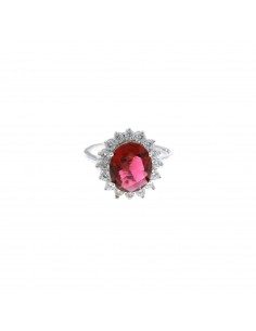 Adjustable ring with red...