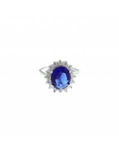 Adjustable ring with blue...