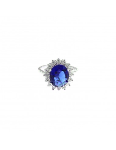 Adjustable ring with blue oval stone...