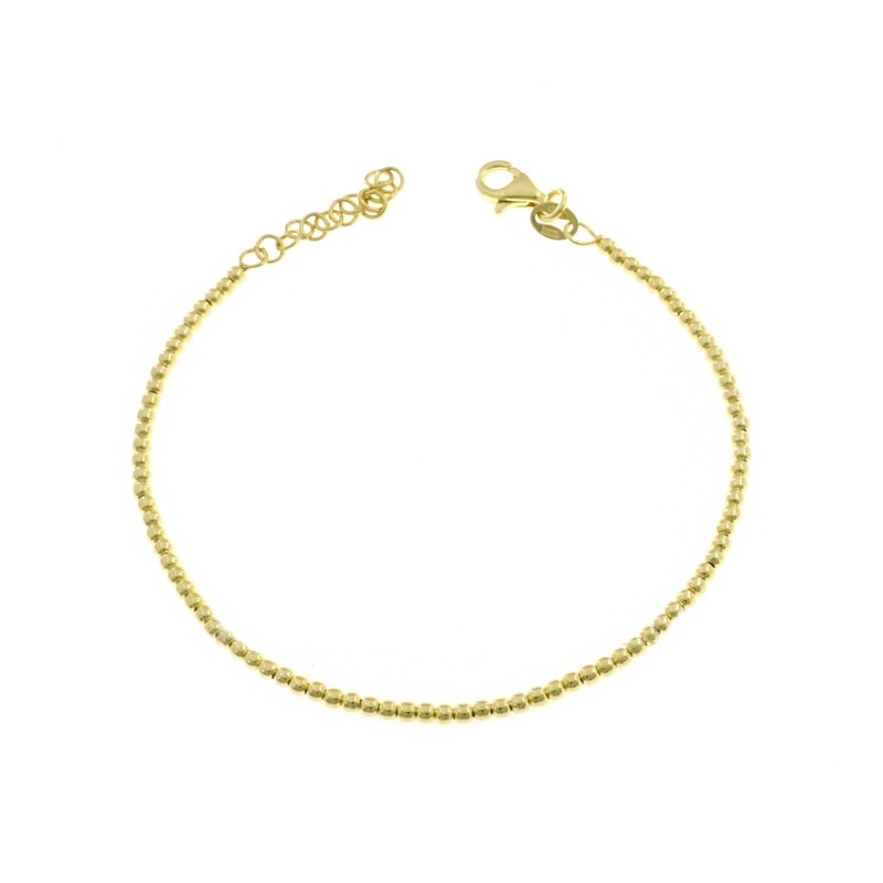 2 mm ball bracelet yellow gold plated...