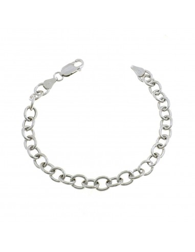 White gold plated 7 mm oval rolò mesh...