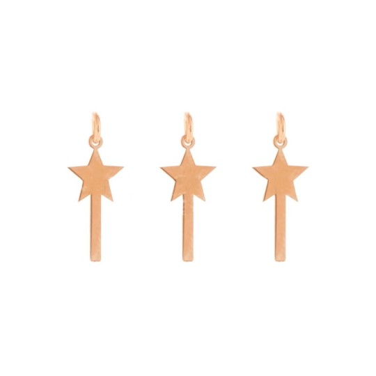 925 silver rose gold plated magic wand charms (3 pcs.)