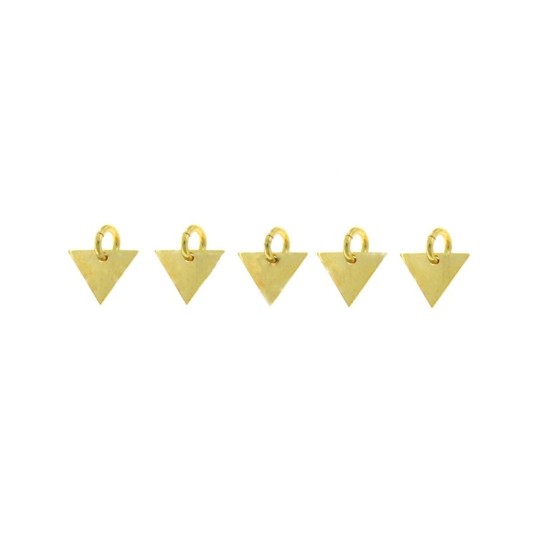 Triangles pendants in yellow gold plated 925 silver (5 pcs.)