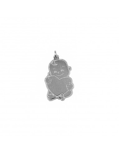 Baby slab pendant with engraved heart...