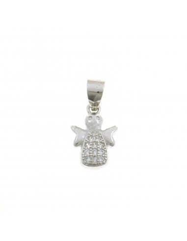 White half-zircon angel pendant white...