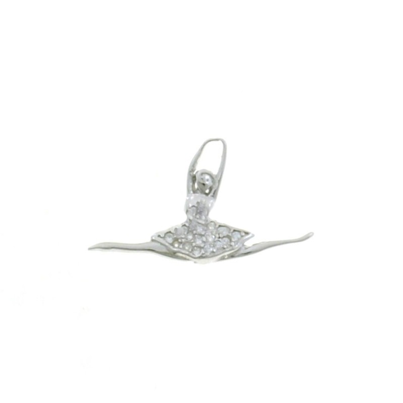 Ballerina pendant with white zircon...