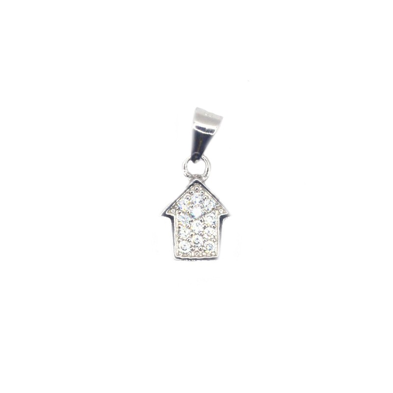 White gold plated white zircon house...