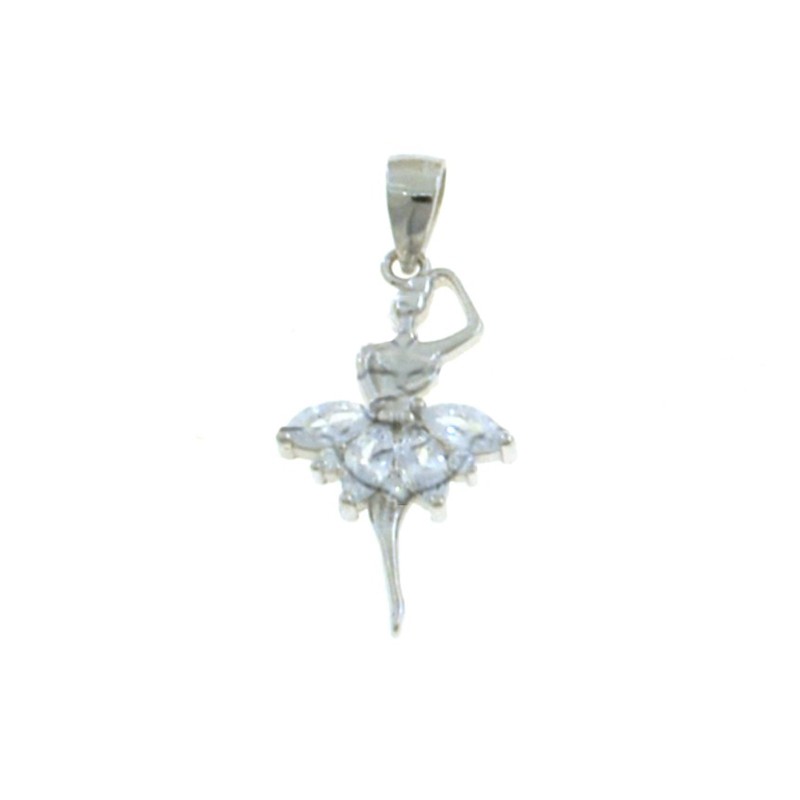 Ballerina pendant engraved with white...