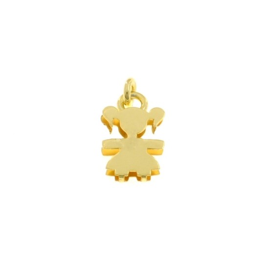 Double plate baby pendant 14x11 mm. yellow gold plated in 925 silver