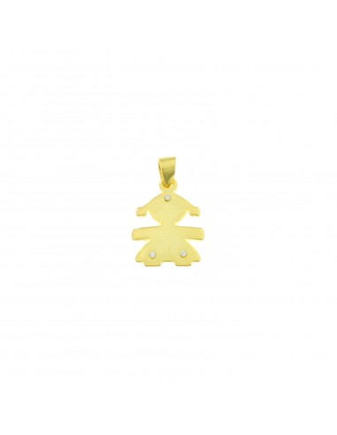 Yellow gold plated girl pendant with...