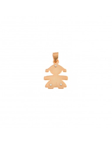 Pink gold plated girl pendant with 3...