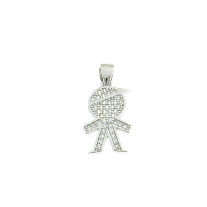 Baby pendant 10x14 mm. white gold...