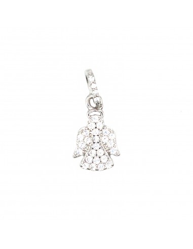 White zirconia angel pendant and...