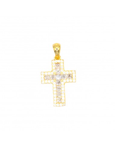 White zirconia cross pendant with...