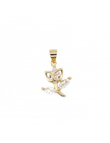 Yellow gold plated 925 silver tulip...