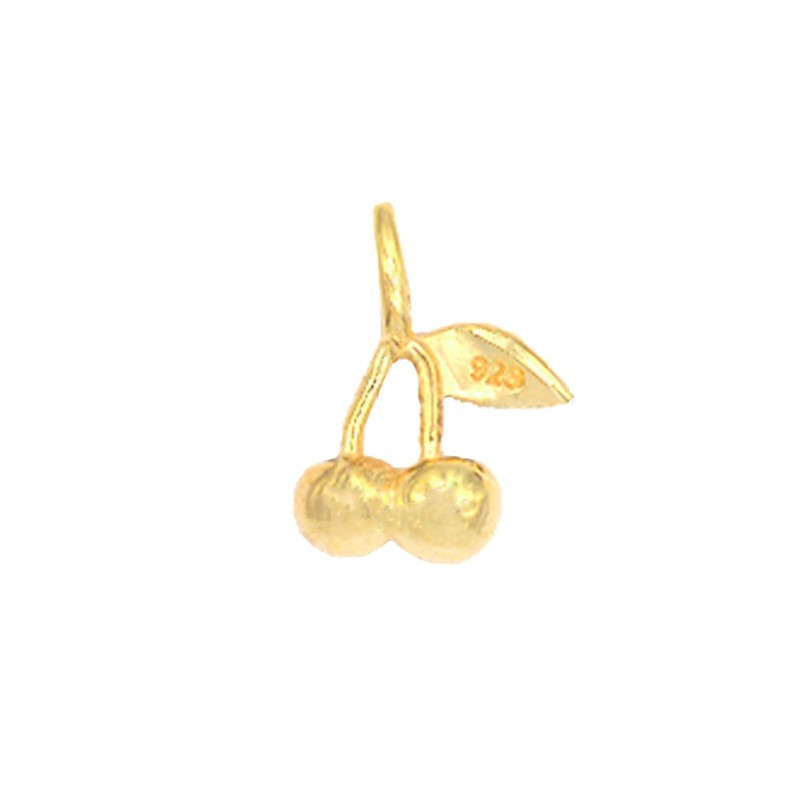 Investment cast cherries pendant with...