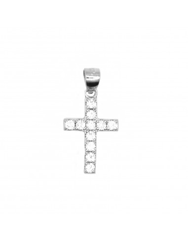 White gold plated cross pendant of...