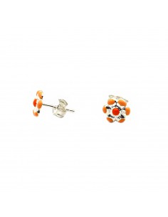 Orange enamelled flower...