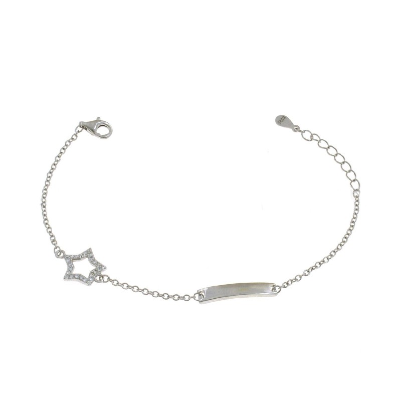 Bracciale maglia forzatina con targa...