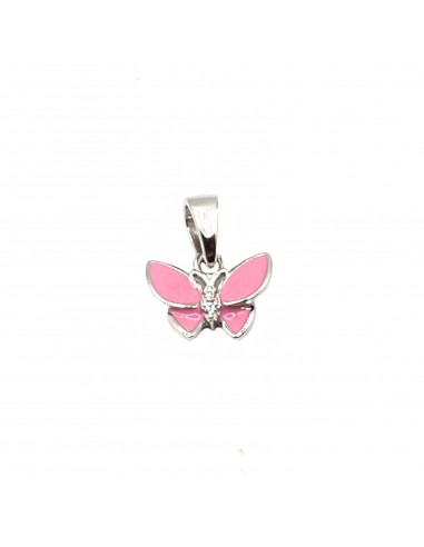 Enamelled butterfly pendant with...