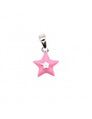 Enamelled star pendant with central...