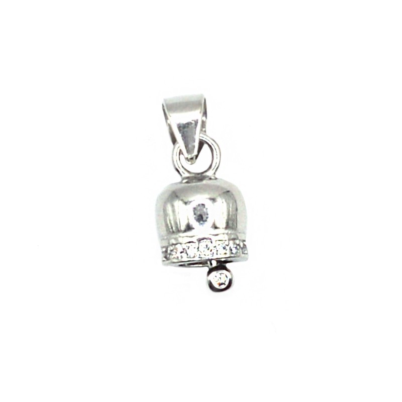 Campanella charm with white zircon...