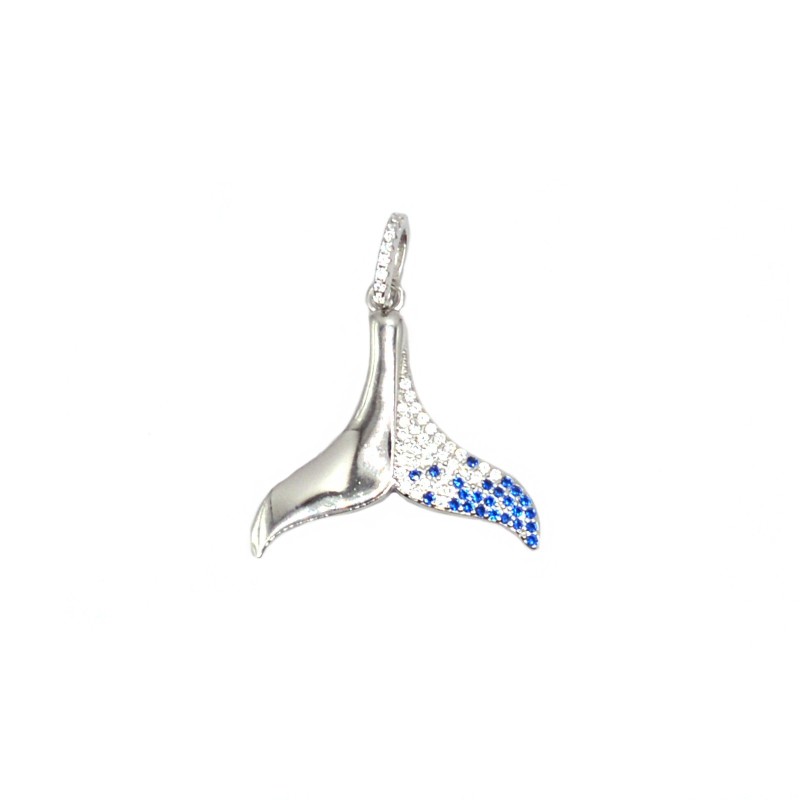 White and blue semi zirconed whale...