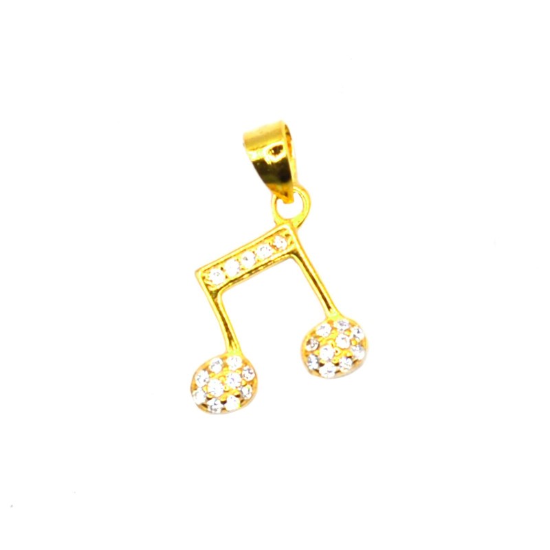 Yellow gold plated white semi zircon...