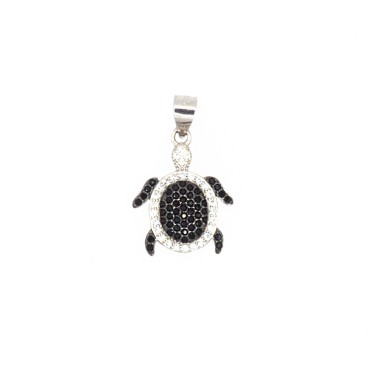 Turtle pendant with black...