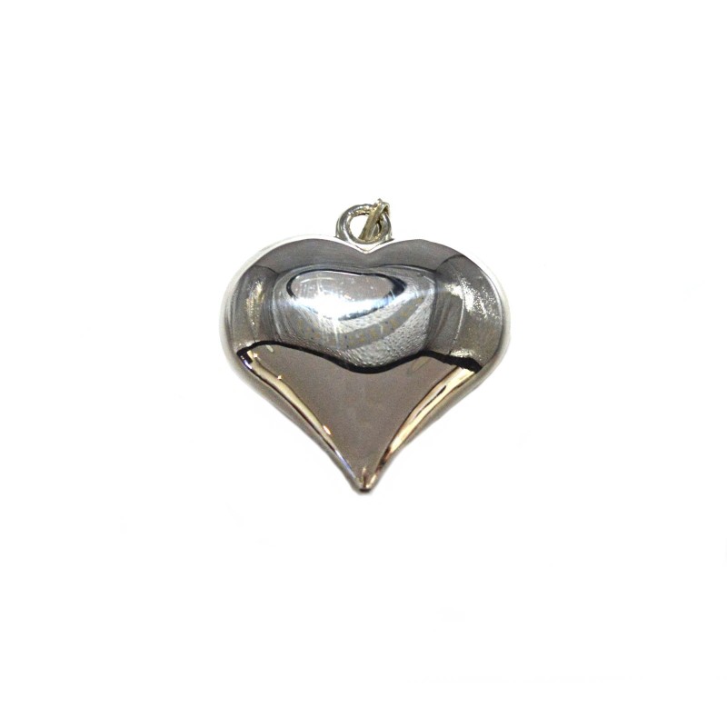 Paired convex heart pendant white...