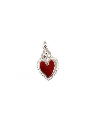 Paired sacred heart pendant engraved...