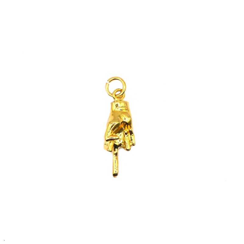 Yellow gold plated hand with middle...